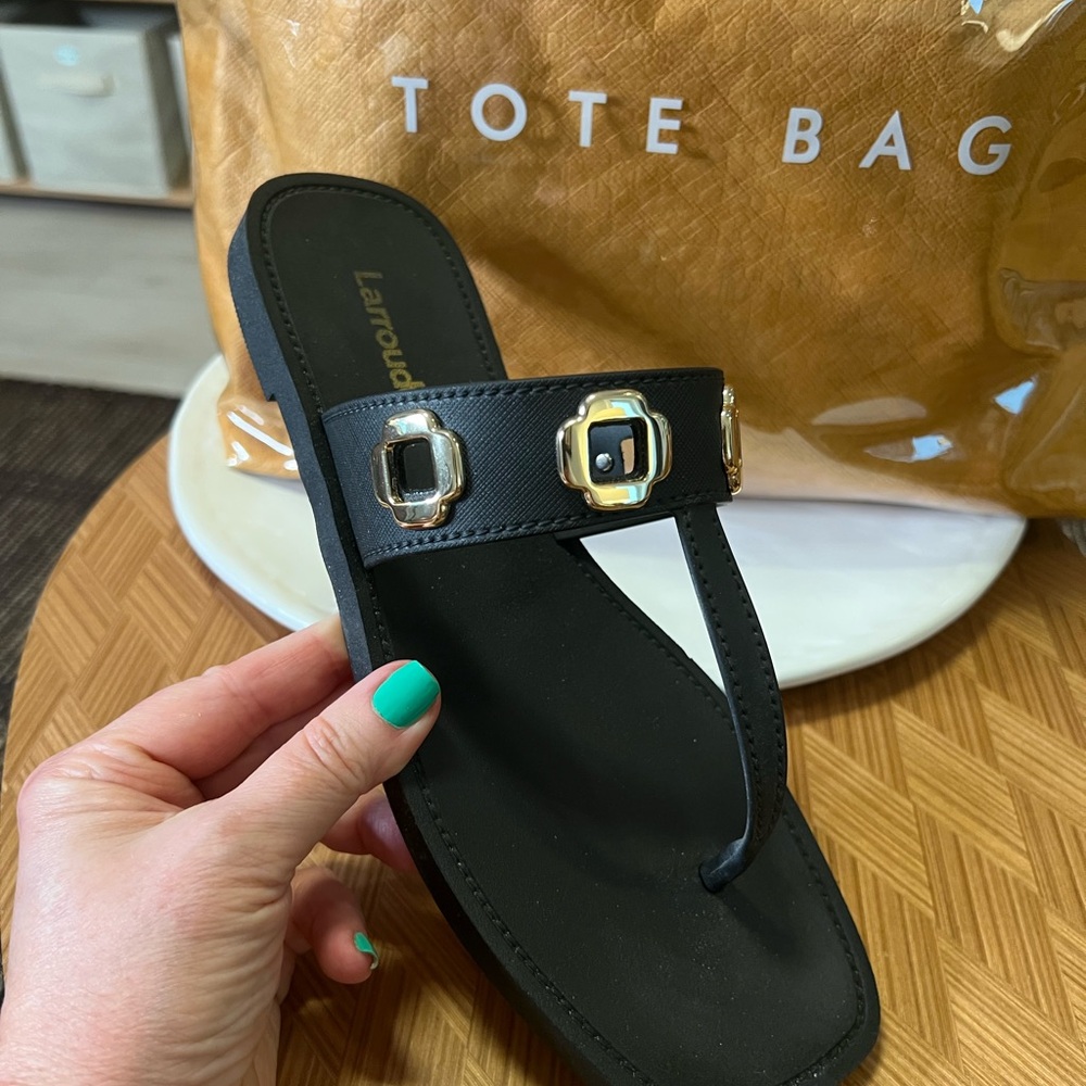 Larroude Black Milan Sandal - Picture 5 of 7